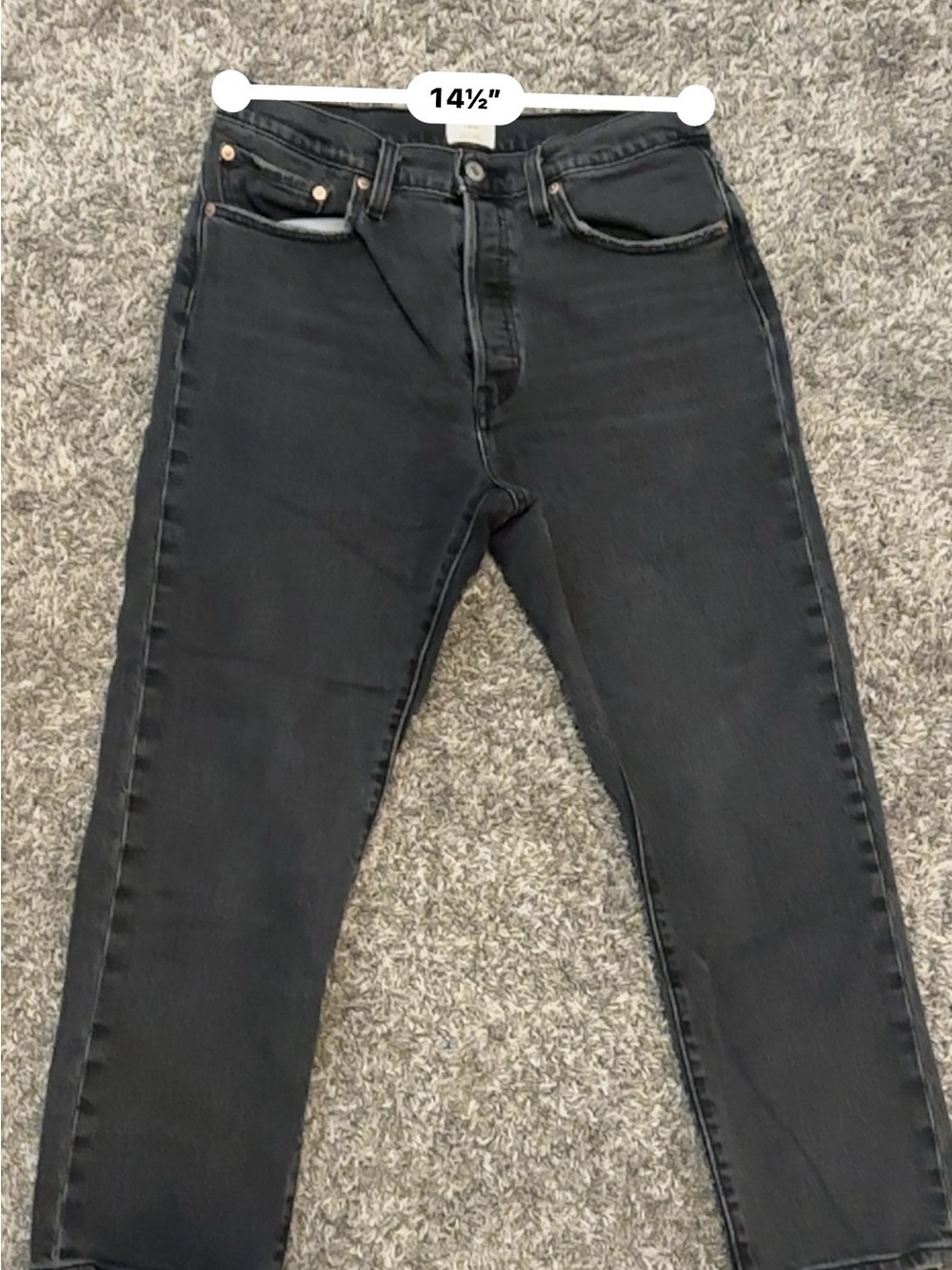 Levi's Women's 501 Black Ankle Cropped Jeans sz 31x26 - Picture 10 of 11